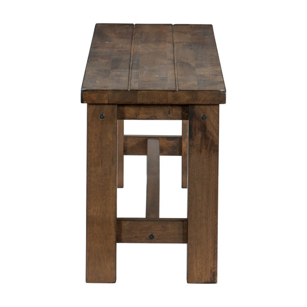 English Elm Classic Solid Rubberwood 6 Piece Dining Set with Burnished Brown Farmhouse Appeal B011S01529