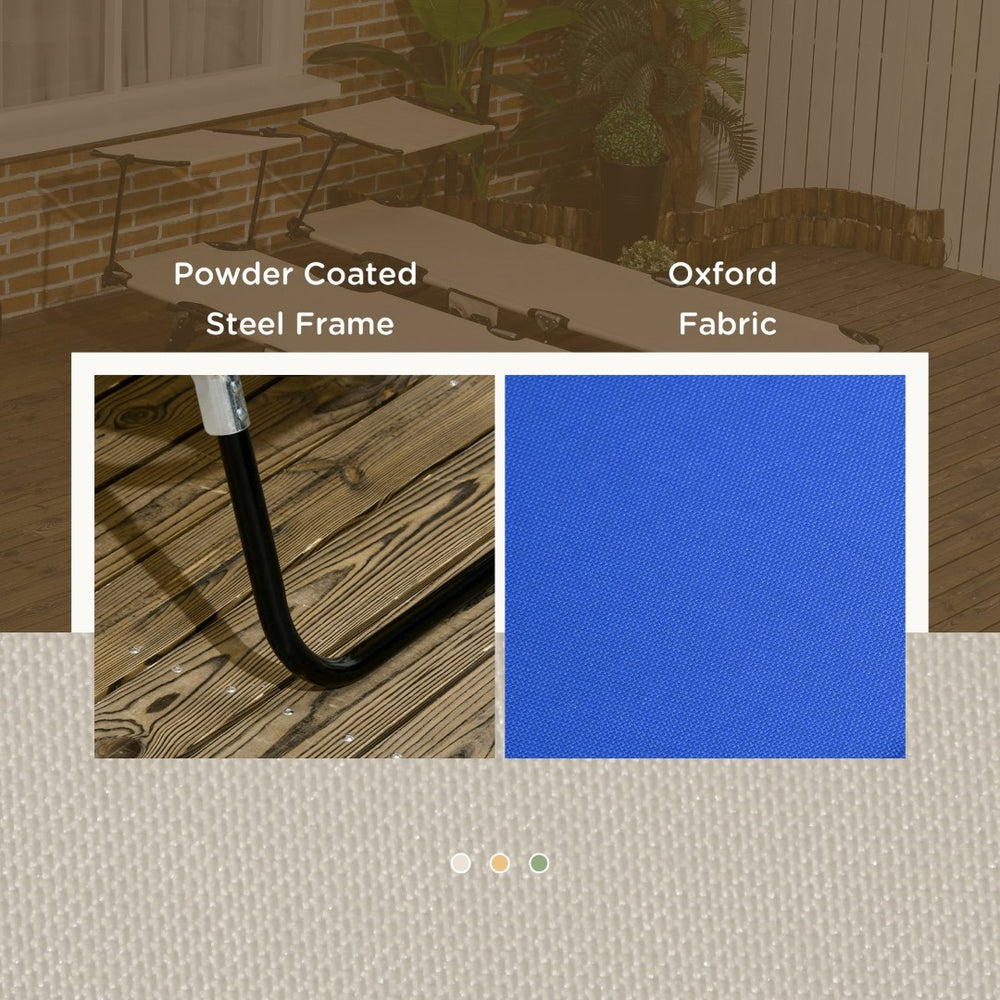 English Elm Outsunny Folding Chaise Lounge Chairs Set - Adjustable Recline, Canopy Shade, Portable Comfort For Poolside W2225P200945-GIGA