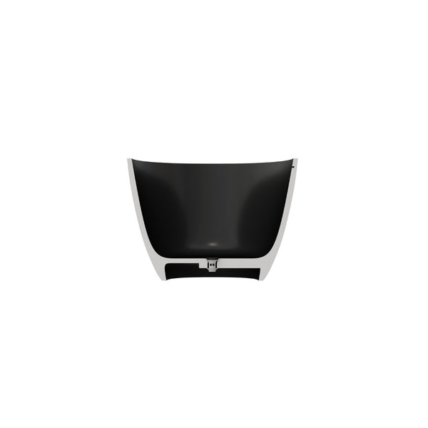 English Elm 65" Freestanding Soaking Bathtub Matte Black Stone Resin with Integrated Acrylic Shelf T3785P490210