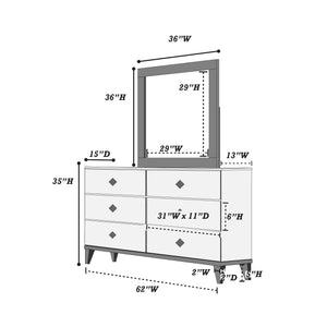 English Elm Modern Chest of Drawers with Faux Marble Top and Black Square Hardware - 4-Drawer Storage Accent Piece Cream 19 L x 34 W x 65 H B011P395428