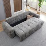 English Elm 94.49''Sleeper Sofa, Sofa Bed- 2 In 1 Pull Out Couch Bed With Storage Chaise For Living Room, Sofa Sleeper With Pull Out Bed, Dark Grey Couch