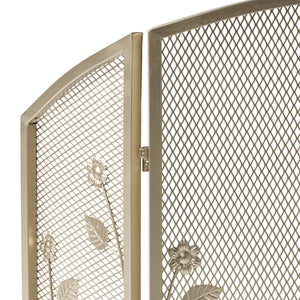 English Elm Christopher Knight Home® - FIRE Screen Gold Iron Fireplace Shield with Decorative 35.25x26.75 Inch Durable Heat-Resistant Guard 65186.00GLD