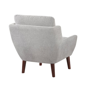 English Elm 1pc Mid-Century Accent Chair Gray Chenille Upholstery Foam & Pocket Coils Removable Covers Durable B011P315595