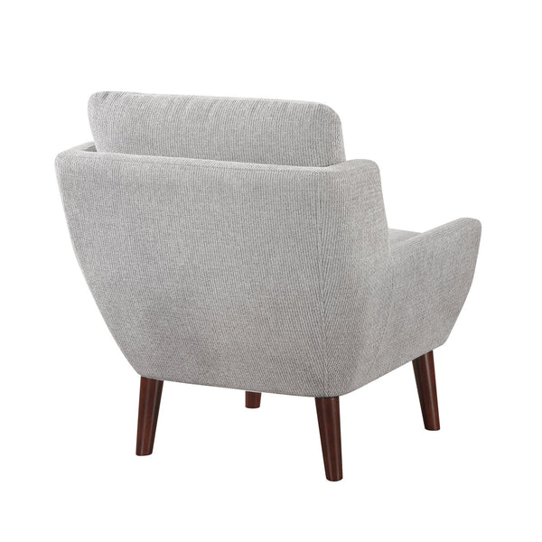 English Elm 1pc Mid-Century Accent Chair Gray Chenille Upholstery Foam & Pocket Coils Removable Covers Durable B011P315595
