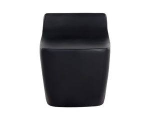 Sunpan Ledger Stool - Contemporary Sculpted Design in Sealed Concrete for Indoor and Covered Outdoor Spaces Black