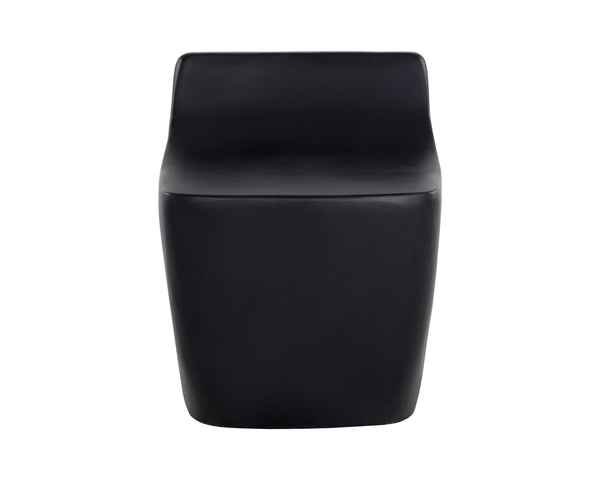 Sunpan Ledger Stool - Contemporary Sculpted Design in Sealed Concrete for Indoor and Covered Outdoor Spaces Black
