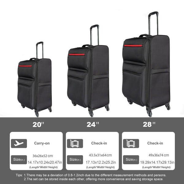 English Elm Softside Spinner Luggage Set Three Piece Expandable Lightweight Travel Suitcases with Tsa Lock W2710P184871