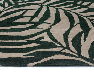 Sunpan PALMA Hand-Woven Rug in Green and Beige - 8' x 10' - Durable, Tropical Design for Indoor & Outdoor Use 108289