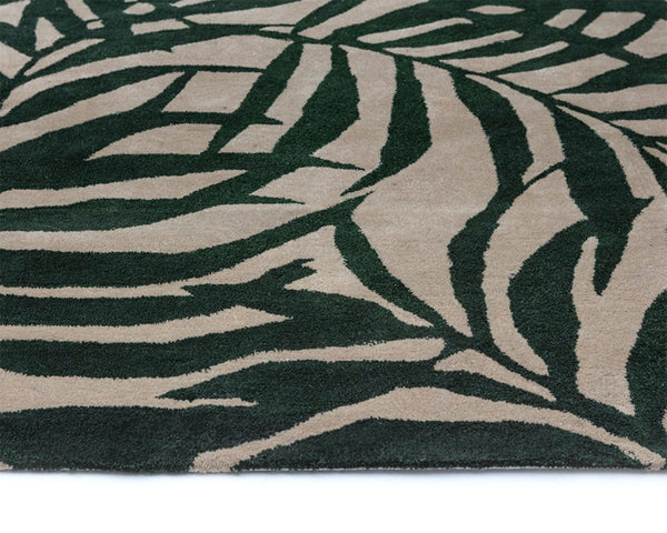 Sunpan PALMA Hand-Woven Rug in Green and Beige - 8' x 10' - Durable, Tropical Design for Indoor & Outdoor Use 108289