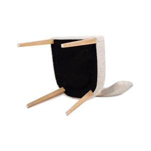 English Elm Jennifer Taylor Home - Louise Split Back Upholstered Dining Side Chair Set of 2 in Travertine Beige Chenille with Solid Rubberwood Legs and Cozy Texture B2719P269263