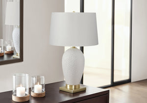 English Elm Lighting, 26" White Ceramic Table Lamp With Ivory Shade - Elegant, Versatile, Perfect For Any Room B2710P220077
