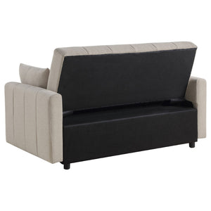 English Elm Westwind Bouclé Channel Tufted Sleeper Sofa with Pull Out Bed for Guest Rooms Beige B062P451684