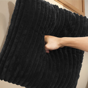 English Elm Modular U-Shaped Sectional Sofa - 4-Seater Reversible Chaise In Black Corduroy For Modern Living Spaces W3276S00015