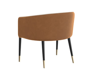 Sunpan Asher Lounge Chair – Modern Barrel Back Design with Black Steel Legs and Elegant Gold Foot Caps Meg Taupe / Meg Gold