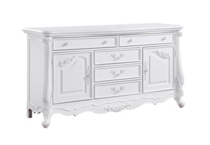 English Elm Latisha Elegant Finish Dresser with Spacious Drawers and Versatile Shelf for Organized Bedrooms White 72.5 L x 24 W x 41.56 H B2726P247632