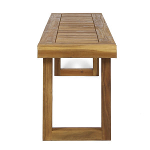 English Elm Nestor Solid Acacia Outdoor Bench Set of Two Slatted Natural Wood Patio Seating 63892.00