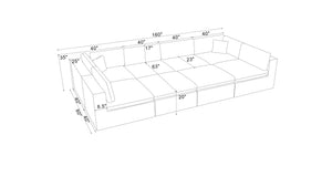 English Elm Coffee Bean Textured Upholstery Modular Sectional Low Profile Sofa with Toss Pillows Dark Gray B2748S00082