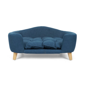 English Elm Christopher Knight Home® - DOG Bed Mid-Century Modern Small (11–25 lbs) Navy Fabric Plush Tufted Cushion with Birch Legs, 30.5x23x11 N779P179967B