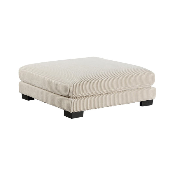 English Elm Rix Large Square Corduroy Ottoman with Wood Frame for Living Room Seating B056P416889