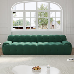 English Elm Bubble Sectional Sofa - Modern 3D-Knitted Loveseat In Green For Stylish Comfort And Relaxation B341S00017