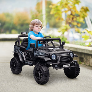 English Elm Qaba 12v Toddler Electric Motorcycle with Twist Throttle Rear Suspension Training Wheels Black W2225P249879