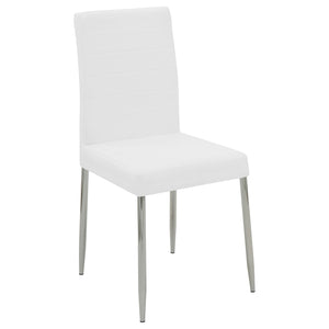 English Elm Houseman White Upholstered Dining Side Chair Set of 4 — Modern Tapered Legs, Plush Leatherette Comfort B062P328655