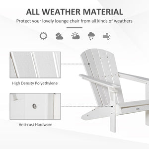 English Elm Outsunny Adirondack Chair With Integrated Cup Holder, Durable Hdpe Lounger For Patio & Garden Fun W2225P217572-GIGA