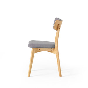 English Elm Caleb Mid Century Upholstered Dining Chairs Rubberwood Tapered Legs Set of 2 Dark Gray,Natural N768P379763O