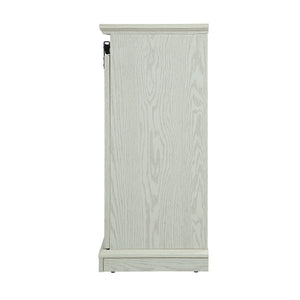 English Elm Myrtle 60" TV Stand with Sliding Doors and 7 Shelves, Steel Handles, Cable Management, Textured Finish Cream B365P398317