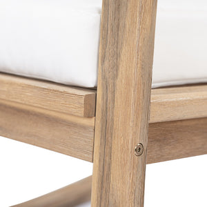 English Elm Outdoor Acacia Wood Rocking Chair with Cushions Teak Finish Porch Seating N772P369382W