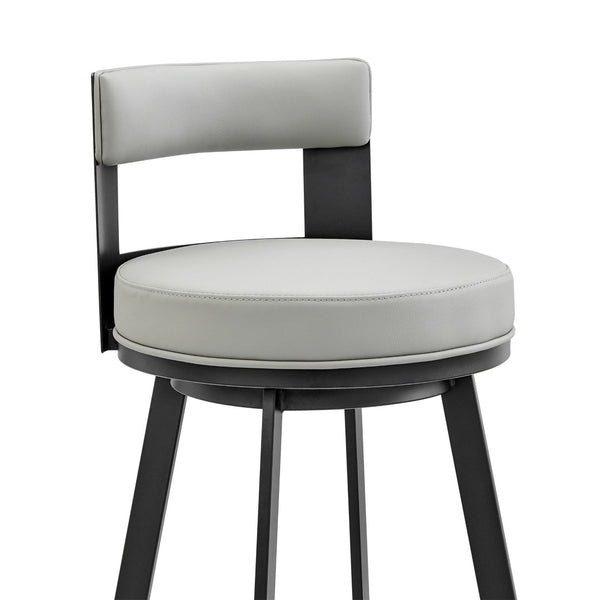 English Elm Flynn Swivel Barstool Faux Leather Cushion Matte Black Frame for Kitchen Island B2736P464829