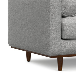 English Elm Morrison Sculptural Mid-century Armchair with Rubberwood Legs and Performance Fabric Gray B136P420741