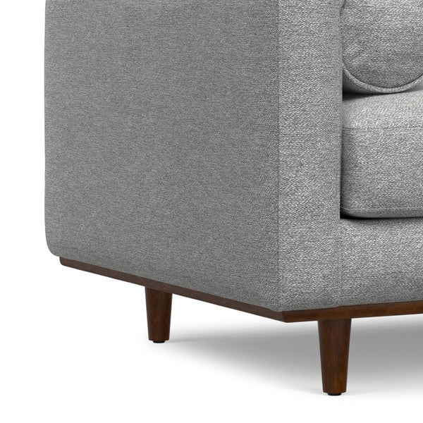English Elm Morrison Sculptural Mid-century Armchair with Rubberwood Legs and Performance Fabric Gray B136P420741