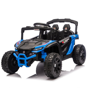English Elm 24v Kids Utv Ride on with Dual 80w Motors Remote Control and Four Wheel Suspension Blue W1578P342132