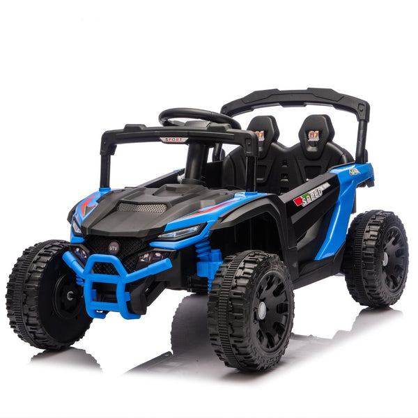 English Elm 24v Kids Utv Ride on with Dual 80w Motors Remote Control and Four Wheel Suspension Blue W1578P342132