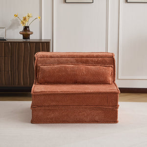 English Elm Compression Modular Sofa Bed - Cozy Orange Fleece, No Assembly, Versatile Design For Every Space! W3723P377145