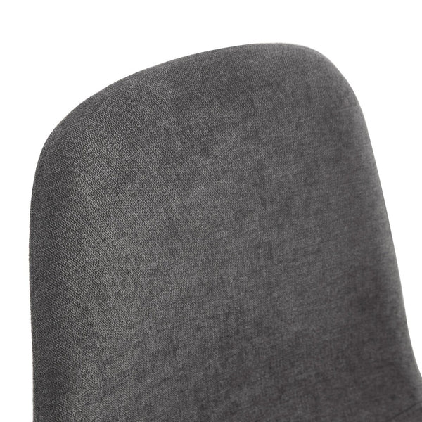 English Elm Table Set: 71" Walnut Grain Dining Table With 8 Dark Gray Linen-Cotton Chairs For Modern Homes W1151S04295-GIGA