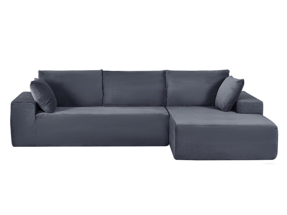 English Elm Cozyform Convertible Sectional Sofa - Soft Corduroy, No Assembly, Modern Design, Comfy & Versatile! B2735P359712