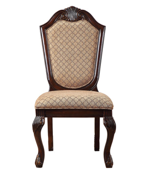 English Elm Chateau Fabric & Espresso Side Chair Set of 2 — Padded Queen Anne Legs, Welt-Trim Grid Back, 19" Seat Height B2726P303771