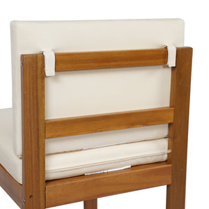 English Elm Christopher Knight Home® - Outdoor Acacia Wood Barstool set brings rustic-modern charm, durable solid wood, water-resistant cushions, easy assembly Teak+ Beige 43 L x 24.25 W x 11.5 H N776P285374T