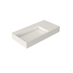 English Elm Stone Resin Rectangular Bathroom Vessel Sink Seamless Sculptural Basin for Vanity W2704P366351