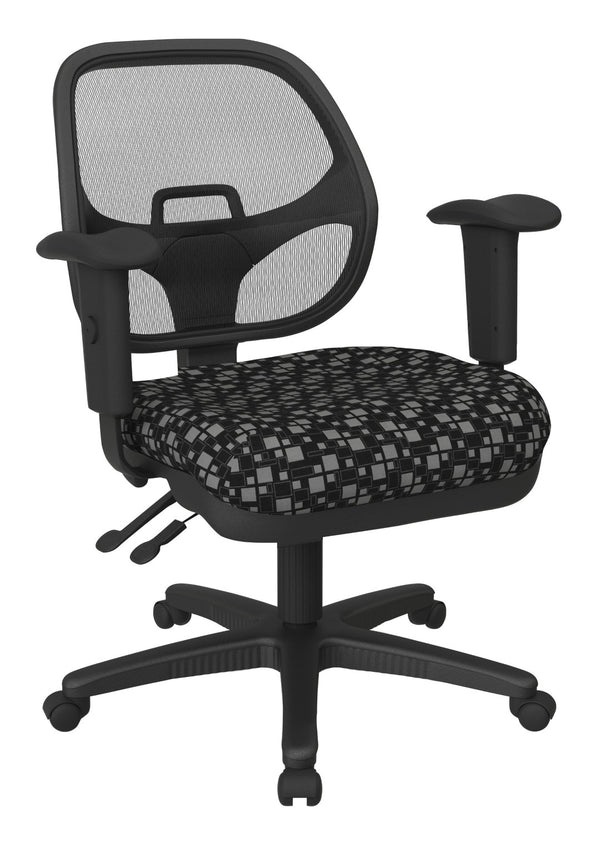 OSP Home Furnishings Ergonomic Mesh Task Chair with Lumbar Support and Pneumatic Height Adjust for Office Use Domino 29024-K107