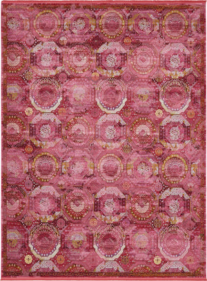 Unique Loom Baracoa Coppelia Machine Made Geometric Rug Pink, Ivory/Olive/Orange/Purple/Pink/Red 10' 0" x 13' 1"