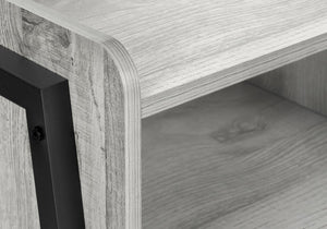 English Elm Accent 2-Tier Console Table with Wood-Look Top and Black Metal Frame for Entryway or Narrow Hallway Grey 24 L x 15 W x 5 H B2710P219347