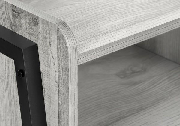 English Elm Accent 2-Tier Console Table with Wood-Look Top and Black Metal Frame for Entryway or Narrow Hallway Grey 24 L x 15 W x 5 H B2710P219347