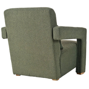 English Elm Mirod Architectural Accent Chair with Lumbar Support and Square Wood Block Legs N760P193221C