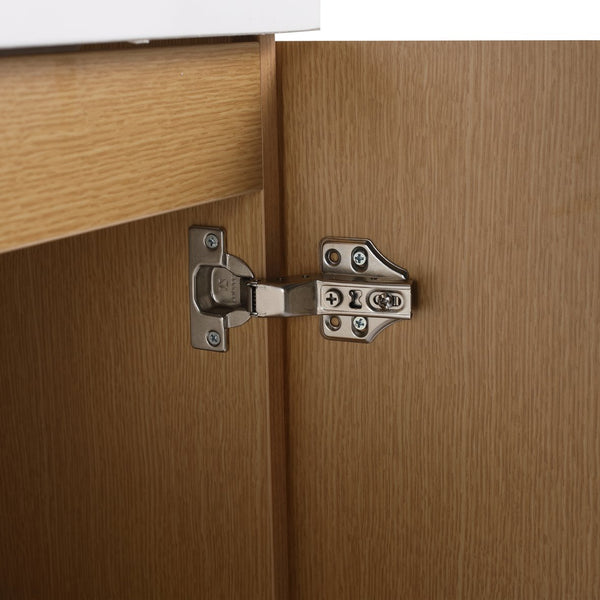 English Elm 18.5" Wall-Mounted Bathroom Vanity With Soft-Close Door & Resin Sink For Coastal Charm & Storage W1972P362136