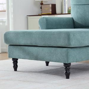 English Elm Modern Chenille Recliner Chaise Lounge Sofa Chair with High-Resilience Foam, Wide Seat, 550lb Capacity Mint Green W395P371334
