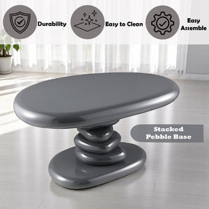 English Elm Charlene Lacquered Mdf End Table with Slim Metal Base for Modern Living Spaces B2726P415855