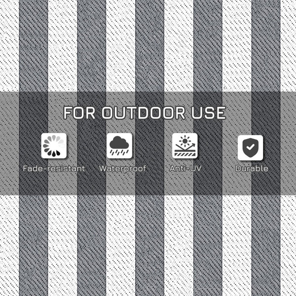English Elm Outsunny Reversible Polypropylene Outdoor Rug 9x12 Striped Waterproof Mat with Carry Bag W2225P174546